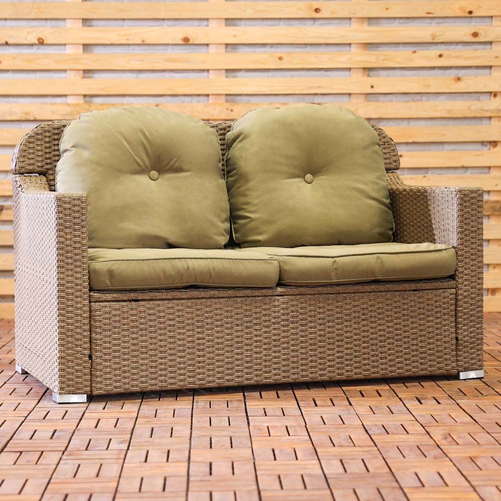 2 seater rattan deals sofa