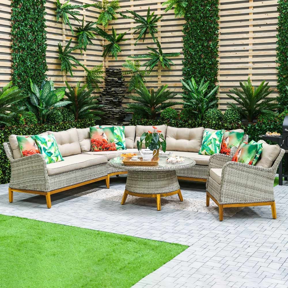 Garden furniture store corner sofa