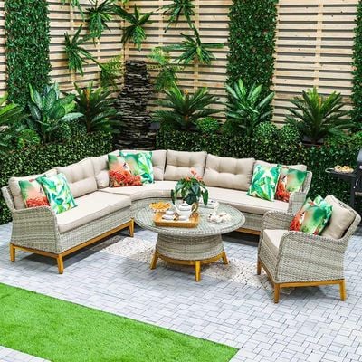 Melissa 5-Seater Outdoor Corner Sofa Set - Grey 