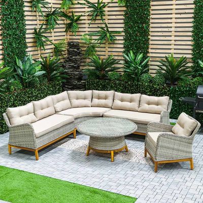 Melissa 5-Seater Outdoor Corner Sofa Set - Grey 