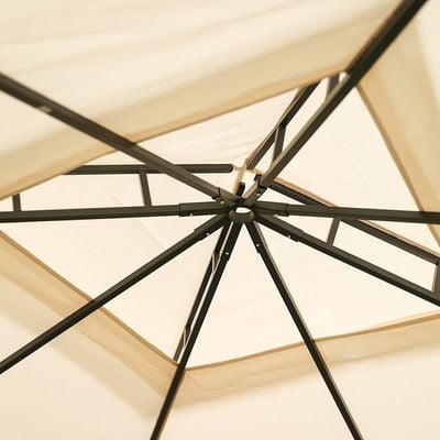 Andrea Steel Frame Gazebo with Mosquito Nets - Beige - 300x300x265 cm