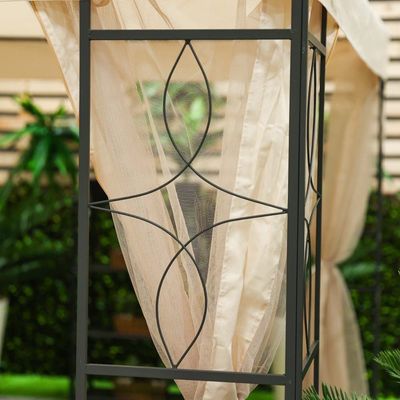 Andrea Steel Frame Gazebo with Mosquito Nets - Beige - 300x300x265 cm