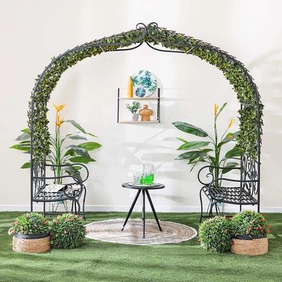 Metal Arbor With Bench 202X108X223Cm - Jf211685