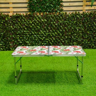 Flora Rectangle Adjjustable Table - Floral