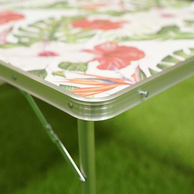 Flora Rectangle Adjjustable Table - Floral