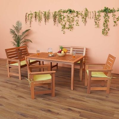 Marcello 1 + 6-Seater Outdoor Dining Set with Cushions - Brown - With 2-Year Warranty