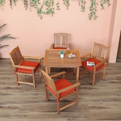 Merlot 1 + 4-Seater Outdoor Dining Set - Brown - With 2-Year Warranty