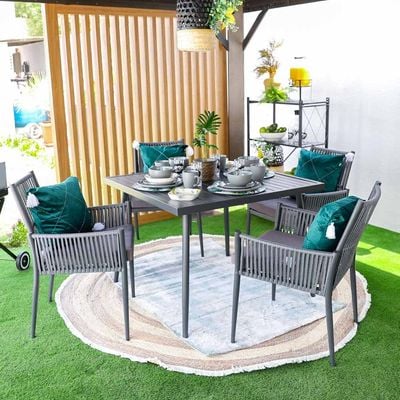 Delight 4-Seater Outdoor Dining Set - Grey