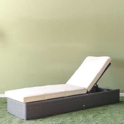 Waves Rattan Sun Lounger - Beige