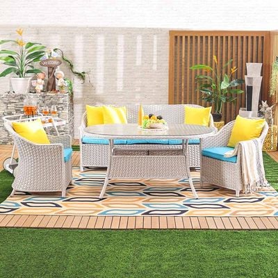 Venus 5-Seater Outdoor Sofa Set - White 