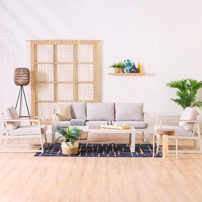 Roma 5-Seater Outdoor Sofa Set - Cream - With 2-Year Warranty