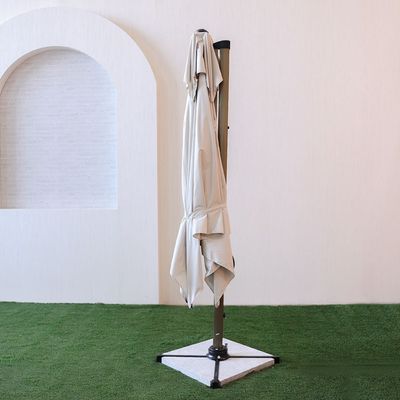 New Almira Umbrella with Base - Beige - 3x3 M