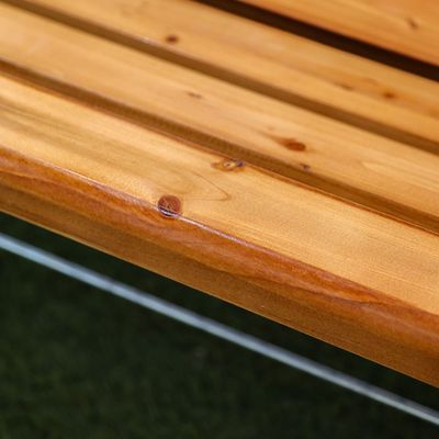 Wooden Park Bench - Dark Teak/Bronze - 120 cm