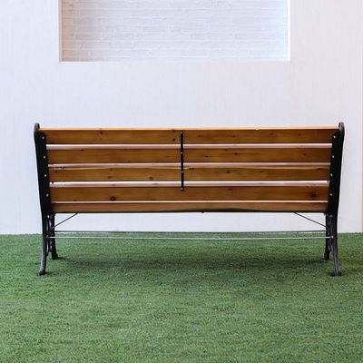 Wooden Park Bench - Dark Teak/Bronze - 120 cm