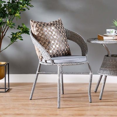 Eden 1 + 2-Seater Round Balcony Set - Grey 