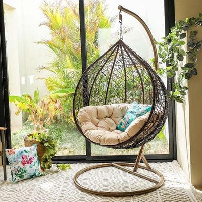 Alfa 1-Seater Swing Chair - Beige