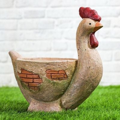 Chicken Planter With Brick Efffect