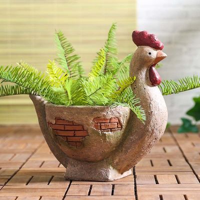 Chicken Planter With Brick Efffect