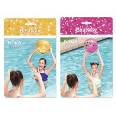 Bway Beach Ball Glitter Ast 41Cm