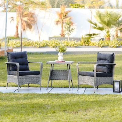 Rosa 1 + 2-Seater Balcony Set - Grey