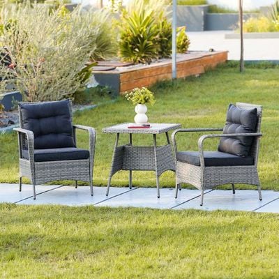 Rosa 1 + 2-Seater Balcony Set - Grey