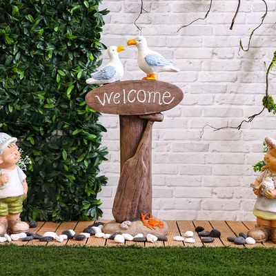 Kaolin Clay Garden Loved Bird Décor 39X25X81Cm - Jf188265