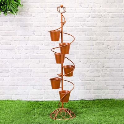 Metal Standing Rack With Planter Pots-30X30X117Cm - Jf200051