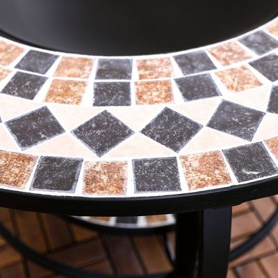 Metal/Mosaic Fire Pit With Table Top 90X90X50Cm - Jf201730R