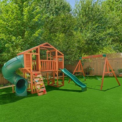 Kidkraft Boulder Bluff 2-in-1 Wooden Swing Set