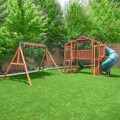 Kidkraft Boulder Bluff 2-in-1 Wooden Swing Set