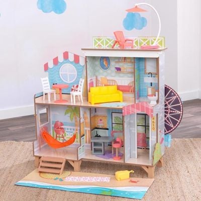 Kidkraft Ferris Wheel Fun Beach House Dollhouse With Ez Kraft Assembly