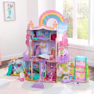 Kidkraft Rainbow Dreamers Unicorn Mermaid Dollhouse With Ez Kraft Assembly