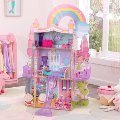 Kidkraft Rainbow Dreamers Unicorn Mermaid Dollhouse With Ez Kraft Assembly