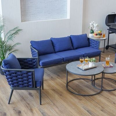 Ferzona 5-Seater Sofa Set - Blue - With 2-Year Warranty