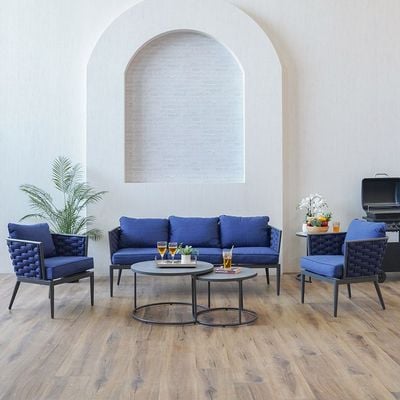 Ferzona 5-Seater Sofa Set - Blue - With 2-Year Warranty