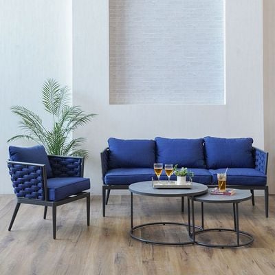 Ferzona 5-Seater Sofa Set - Blue - With 2-Year Warranty