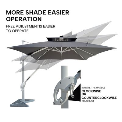 Solarium Solar LED Umbrella - Grey