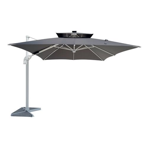 سولاريم مظلة ليد بالطاقة الشمسية - رمادي