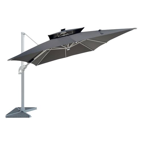 سولاريم مظلة ليد بالطاقة الشمسية - رمادي