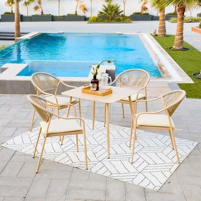 Aliza 1 + 4-Seater Dining Set - Beige