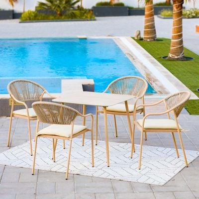 Aliza 1 + 4-Seater Dining Set - Beige