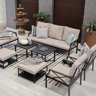 Torino 9-Seater Sofa Set-Grey