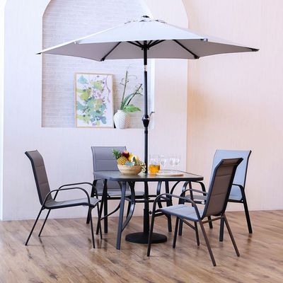 Eve 1 + 4-Seater Textilene Dining Set  - Grey