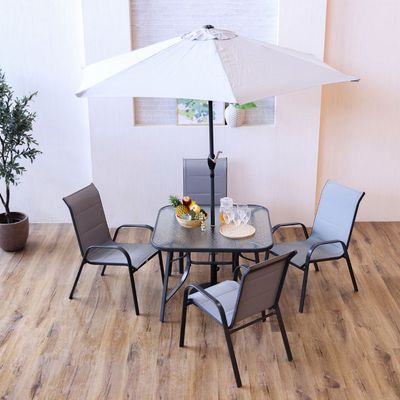 Eve 1 + 4-Seater Textilene Dining Set  - Grey