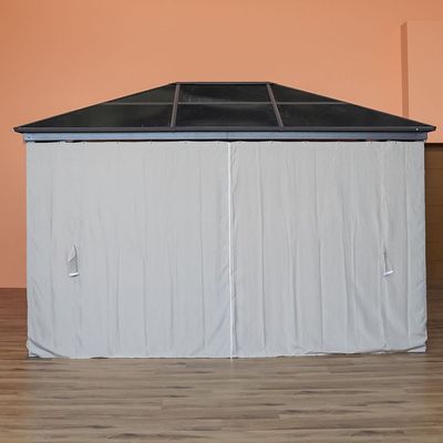 Veora Gazebo With Light and Curtains - Grey - 3x4 M