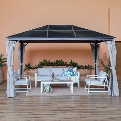 Veora Gazebo with LED Light - Grey - 3x4 M