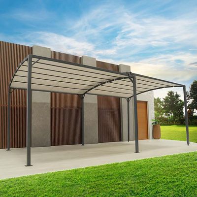 Metal Gazebo With Sliding Roof - Grey