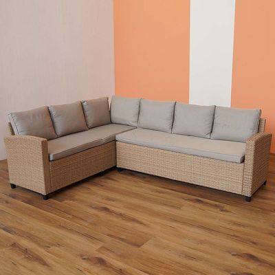 Albany 8-Seater Outdoor Corner Sofa Set - Brown 