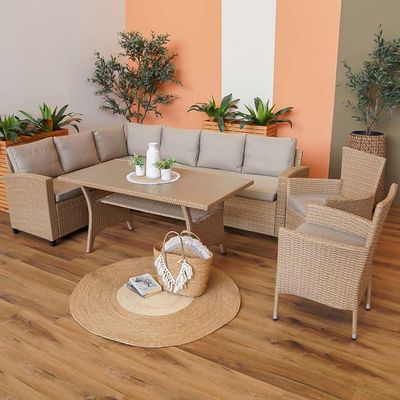 Albany 8-Seater Outdoor Corner Sofa Set - Brown 