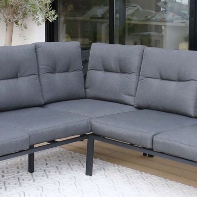 Savio 6-Seater L Shape Outdoor Sofa Set - Grey - With 2-Year Warranty